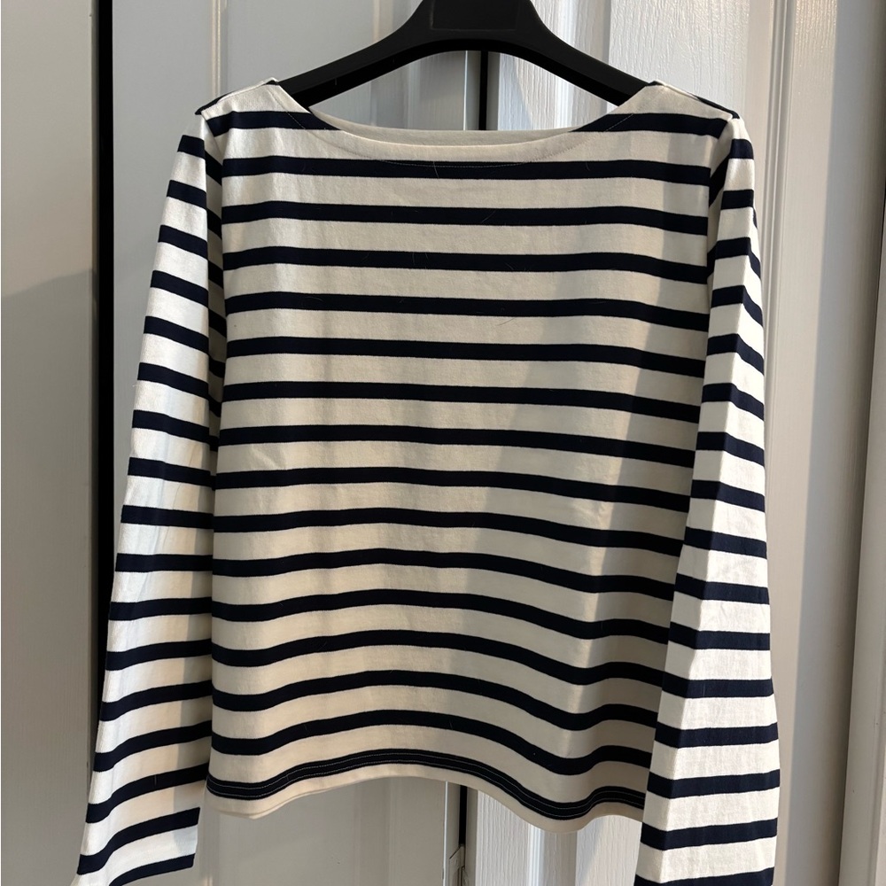 J. Crew Navy and White Striped Shirt